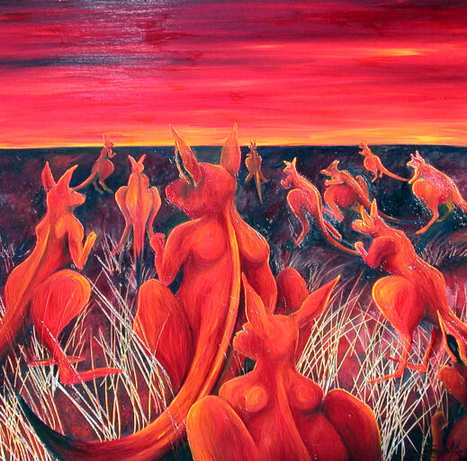 Kangaroo's at Sunset
