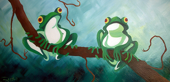 2 Green Tree Frogs
