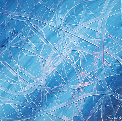 Pink Vines Dancing on Blue