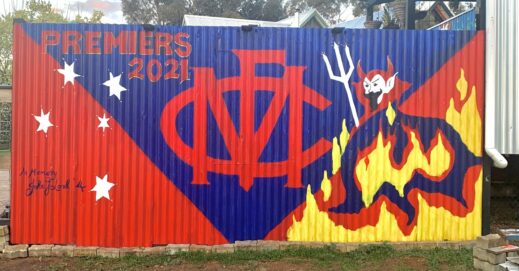Melbourne Football Club Mural Dedicated to the late John Lord